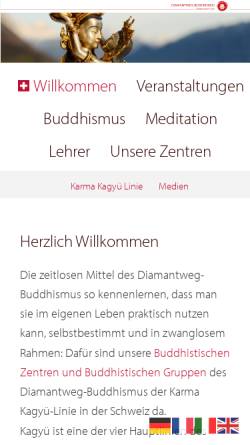 Vorschau der mobilen Webseite buddhismus.org, Karma Kagyü-Linie Schweiz