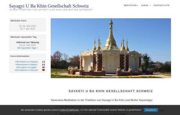 Vorschau von www.ubakhin.ch, Sayagyi U Ba Khin Gesellschaft Schweiz