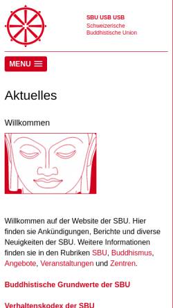 Vorschau der mobilen Webseite www.sbu.net, Schweizerische buddhistische Union