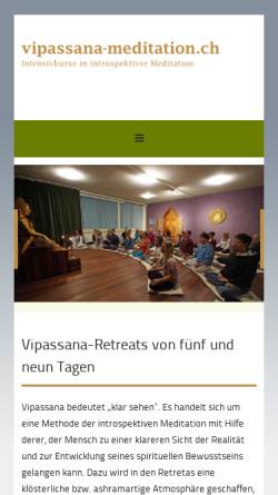 Vorschau der mobilen Webseite vipassana-meditation.ch, Vipassana Meditation