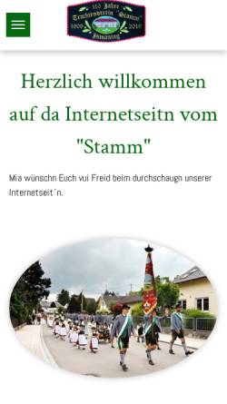 Vorschau der mobilen Webseite www.trachtenverein-ismaning.de, Trachtenverein Ismaning Stamm