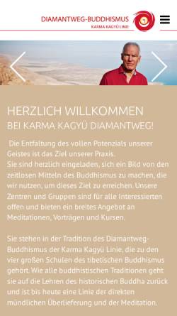 Vorschau der mobilen Webseite www.diamantweg.at, Diamantweg Buddhismus in Österreich