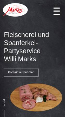 Vorschau der mobilen Webseite fleischerei-marks.de, Fleischerei Marks