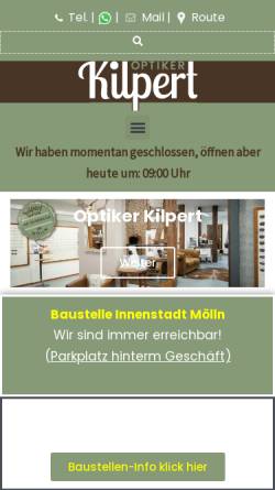 Vorschau der mobilen Webseite www.kilpert.de, Optiker Kilpert
