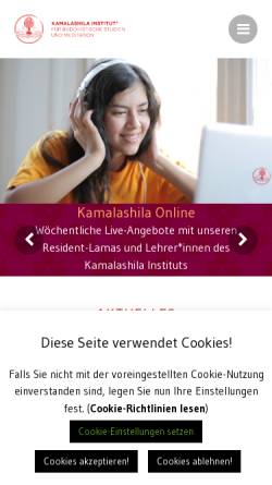 Vorschau der mobilen Webseite kamalashila.de, Kamalashila Institut