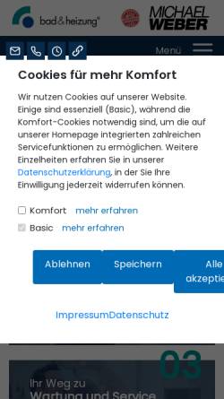 Vorschau der mobilen Webseite www.weber-hls.de, Bad und Heizung Michael Weber