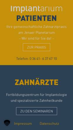 Vorschau der mobilen Webseite www.implantarium.de, IMPLANTARIUM