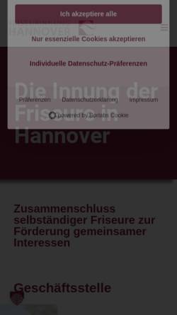Vorschau der mobilen Webseite www.friseur-innung-hannover.de, Ausbildungszentrum der Friseur Innung Hannover