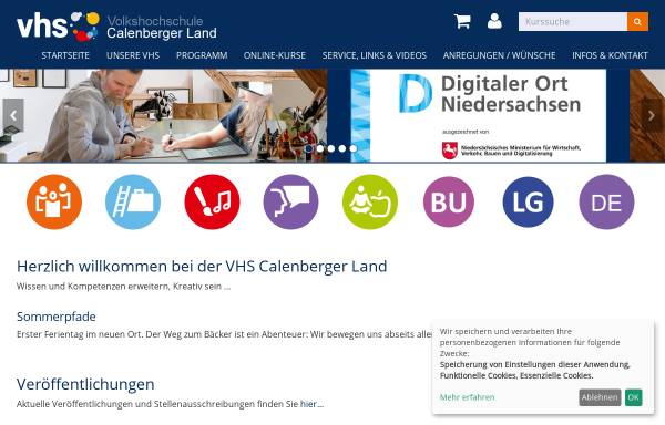 Vorschau von www.vhs-cl.de, Volkshochschule Calenberger Land