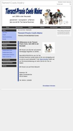 Vorschau der mobilen Webseite www.tierarzt-coels-mainz.de, Tierarzt Ralf Coels
