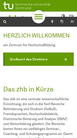 Vorschau der mobilen Webseite www.zfw.tu-dortmund.de, Zentrum für Weiterbildung
