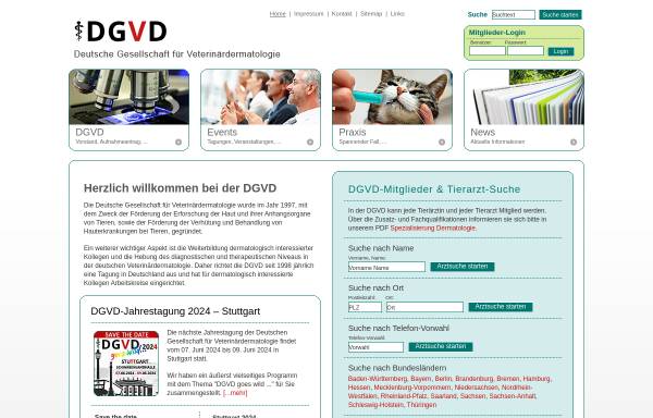Vorschau von www.dgvd.org, Deutsche Gesellschaft für Veterinärdermatologie