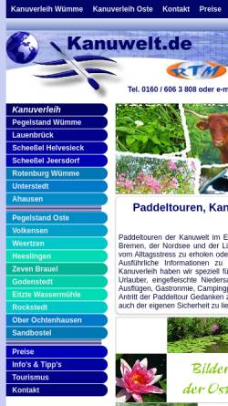 Vorschau der mobilen Webseite www.kanuwelt.de, Kanuwelt, Inh. Diana Meinke