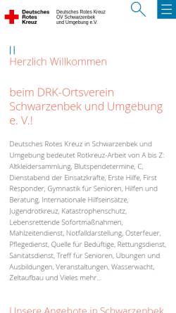 Vorschau der mobilen Webseite www.drk-schwarzenbek.de, DRK Schwarzenbek
