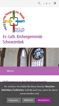 Vorschau der mobilen Webseite www.kirche-schwarzenbek.de, Evangelisch Lutherische Kirchengemeinde in Schwarzenbek