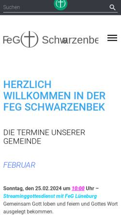 Vorschau der mobilen Webseite schwarzenbek.feg.de, Freie evangelische Gemeinde Schwarzenbek
