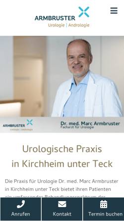 Vorschau der mobilen Webseite www.urodoctor.de, Urologie - Dr. med. Marc Armbruster