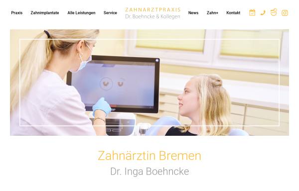 Vorschau von www.zahnarztbremen.eu, Zahnarztarztpraxis Bremen Dr. Inga Müller