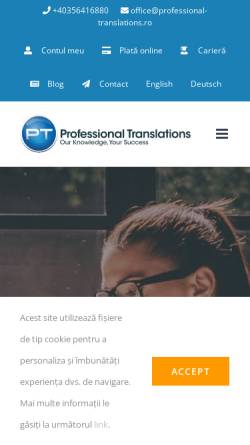 Vorschau der mobilen Webseite www.professional-translations.ro, Professional Translations srl