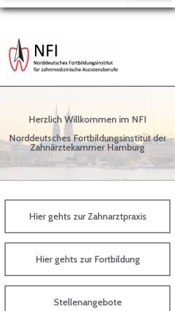 Vorschau der mobilen Webseite www.nfi-hh.de, Norddeutsches Fortbildungsinstitut für zahnmedizinische Assistenzberufe GmbH