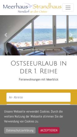 Vorschau der mobilen Webseite www.ostsee-meerhaus.de, Meerhaus Niendorf