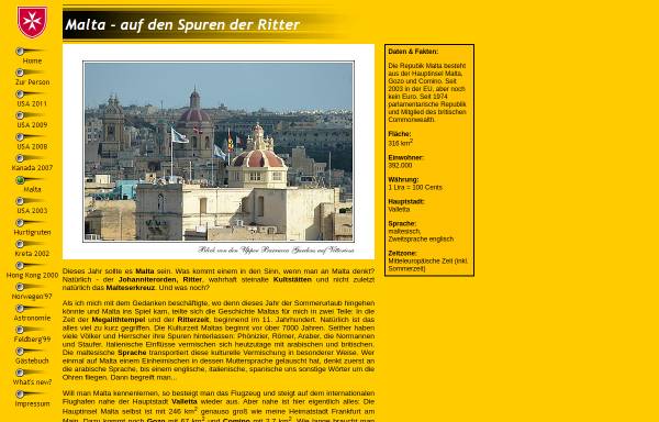 Vorschau von www.w3com.de, Malta - auf den Spuren der Ritter [Uwe Logemann]