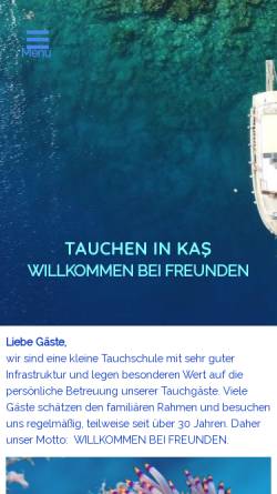 Vorschau der mobilen Webseite www.likyadiving.de, Likya Diving