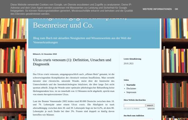 Vorschau von krampfadern.blogspot.com, Erfolgreich gegen Krampfader, Besenreiser und Co.