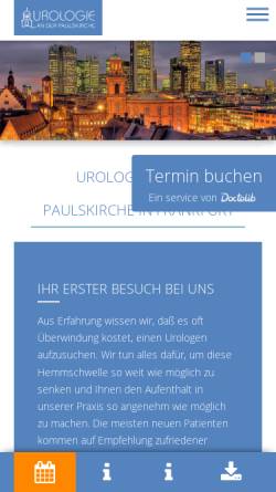 Vorschau der mobilen Webseite www.urologie-paulskirche.de, Urologie an der Paulskirche