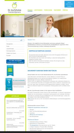 Vorschau der mobilen Webseite www.hautpraxis-schulze.de, Hautarztpraxis Dr. Ina Schulze