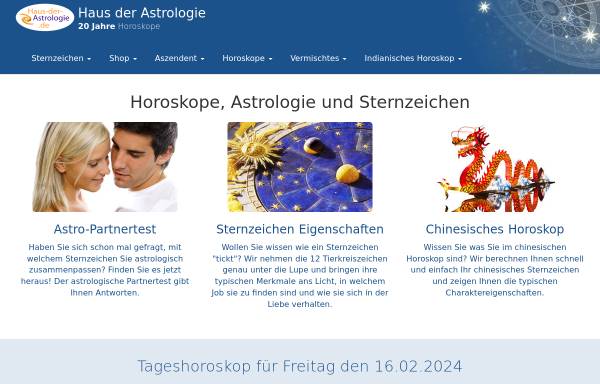 Vorschau von www.haus-der-astrologie.de, Haus-der-Astrologie
