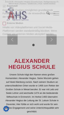 Vorschau der mobilen Webseite www.grundschule-heek.de, Alexander-Hegius-Grundschule Heek