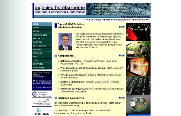 Vorschau von www.barheine.de, Ingenieurbüro Barheine - Dipl.-Inf. Olaf Barheine
