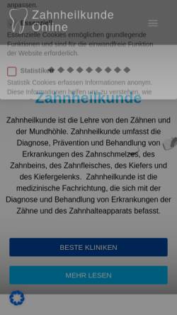 Vorschau der mobilen Webseite www.zahnheilkunde-online.de, Dr. Angela und Dr. Werner Fischer