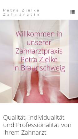 Vorschau der mobilen Webseite www.za-zielke.de, Petra Zielke - Zahnärztin