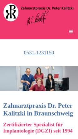 Vorschau der mobilen Webseite www.zahnarzt-dr-kalitzki.de, Zahnarztpraxis Dr. Peter Kalitzki