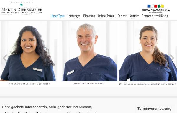 Vorschau von www.praxis-neustadtring.de, Zahnarztpraxis Martin Dierksmeier und Dagmar Lauer-Saridakis