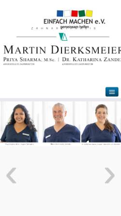 Vorschau der mobilen Webseite www.praxis-neustadtring.de, Zahnarztpraxis Martin Dierksmeier und Dagmar Lauer-Saridakis