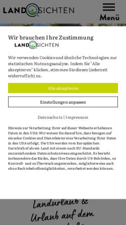 Vorschau der mobilen Webseite www.landsichten.de, Landurlaub in Thüringen