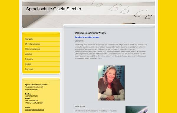 Vorschau von www.sprachschule-gstecher-waiblingen.de, Sprachschule Gisela Stecher