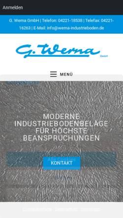 Vorschau der mobilen Webseite www.werna-industrieboden.de, G. Werna GmbH