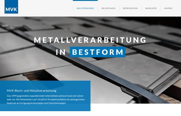Vorschau von www.mvk-metall.de, MVK - Blech- und Metallverarbeitung