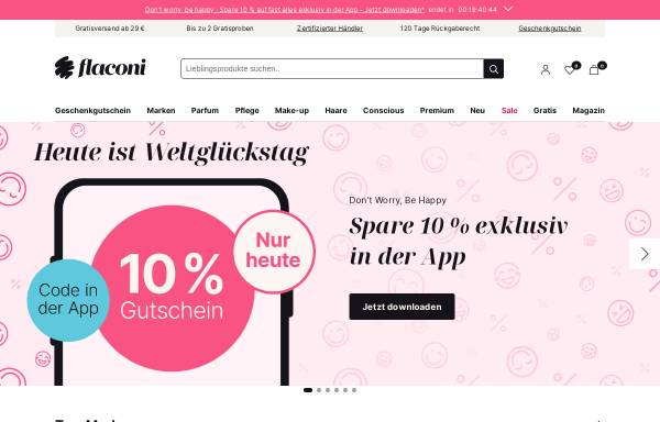 Vorschau von www.flaconi.de, Flaconi - Online-Shop für Parfum, Pflege, Make-Up