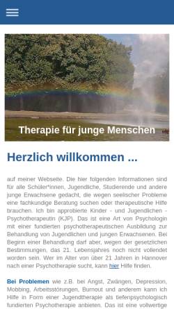 Vorschau der mobilen Webseite www.kjp-hannover.de, Kjp Hannover - Kinder- und Jugendlichen - Psychotherapeutin Marianne Zekakis