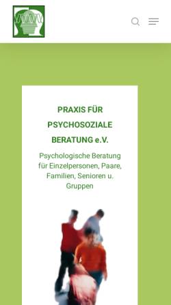 Vorschau der mobilen Webseite www.beratungmarienstrasse.de, Praxis für psychosoziale Beratung e.V.