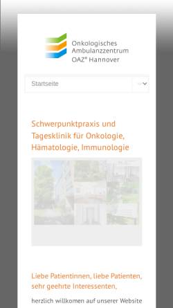 Vorschau der mobilen Webseite www.onkologie-hannover.de, Onkologische Schwerpunktpraxis am Diakoniekrankenhaus Henriettenstiftung gGmbH