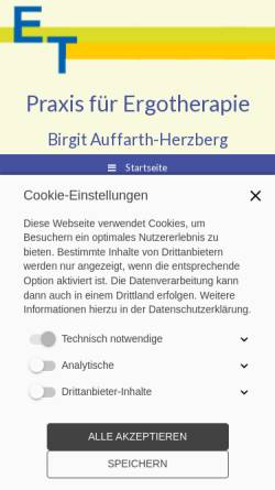 Vorschau der mobilen Webseite www.ergotherapie-hannover.info, Praxis für Ergotherapie, Birgit Auffarth-Herzberg