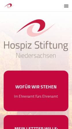 Vorschau der mobilen Webseite www.hospiz-stiftung-niedersachsen.de, Hospiz Stiftung Niedersachsen