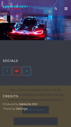 Vorschau der mobilen Webseite lightdesign-laser.de, Lightdesign Laser