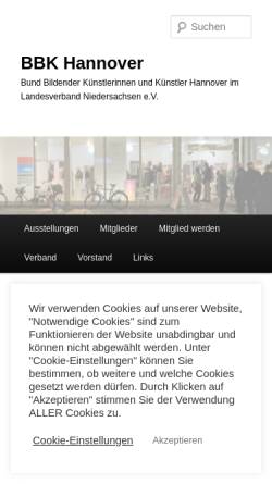 Vorschau der mobilen Webseite www.bbk-hannover.de, BBK, Bund bildender Künstlerinnen und Künstler e.V. - Gruppe Hannover